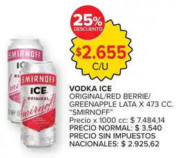 Carrefour Smirnoff vodka ice oferta