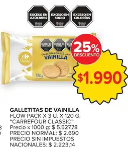 Carrefour Carrefour classic galletitas de vainilla oferta