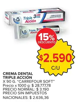 Carrefour Carrefour Soft crema dental triple acción oferta
