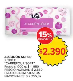 Carrefour Carrefour soft algodón super oferta