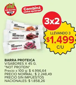 Carrefour Not protein barra proteica v/sabores oferta