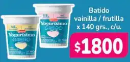 Beltrán Supermercados Yogurisimo griego batido vainilla / frutilla oferta