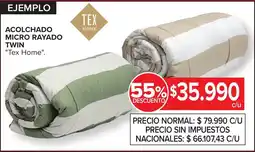 Carrefour Tex home acolchado micro rayado twin oferta
