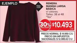 Carrefour Tex remera manga larga básica oferta