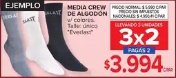 Carrefour Everlast media crew de algodón oferta