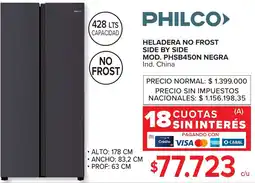 Carrefour Philco heladera no frost side by side oferta