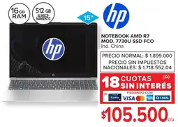 Carrefour Hp notebook amd r7 mod. 7730u ssd fco oferta