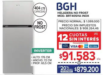 Carrefour Bgh heladera no frost oferta
