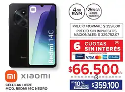 Carrefour Xiaomi celular libre mod. redmi 14c negro oferta