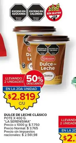 Carrefour Express La serenisima dulce de leche clasico oferta