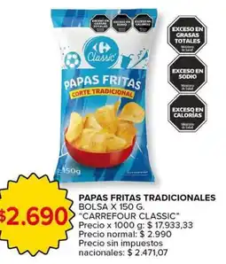 Carrefour Express Carrefour classic papas fritas tradicionales oferta