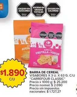 Carrefour Express Carrefour classic barra de cereal oferta