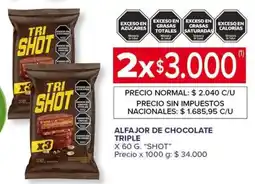 Carrefour Express Tri shot alfajor de chocolate triple oferta