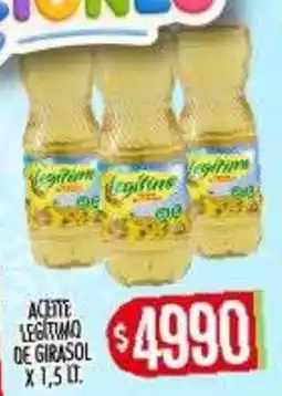 Supermercados Caracol Legitimus aceite legítimo de girasol oferta