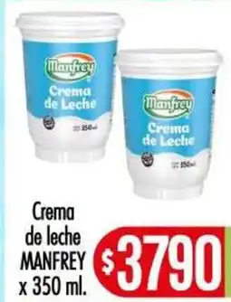 Supermercados Caracol Manfrey crema de leche oferta