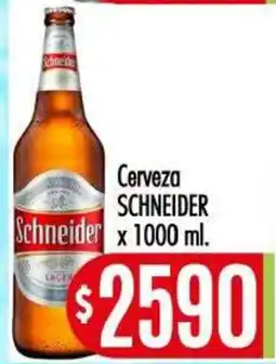 Supermercados Caracol Schneider cerveza lager oferta