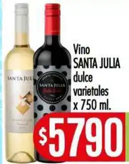 Supermercados Caracol Santa julia vino dulce varietales oferta