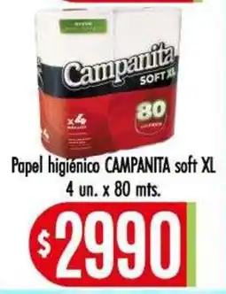 Supermercados Caracol Campanita papel higiénico soft xl oferta