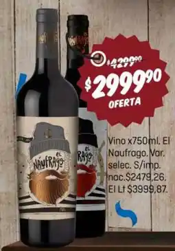 El Nene El naufrago vino selec. s/imp. nac oferta