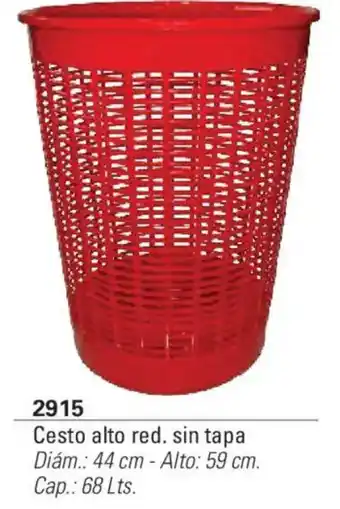 Cesto alto red. sin tapa