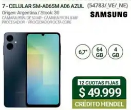 Hendel Samsung celular sm-a065m a06 azul oferta