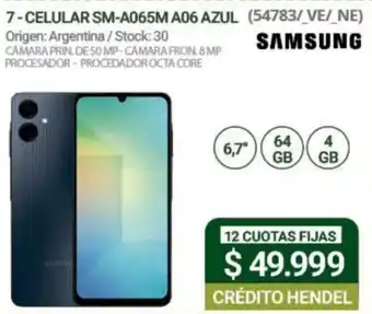 Samsung celular sm-a065m a06 azul