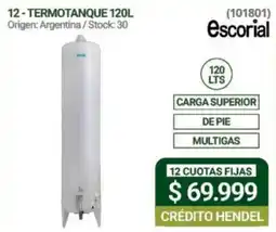 Hendel Escorial termotanque 120l oferta