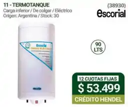 Hendel Escorial termotanque oferta