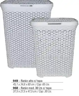 Colombraro Ratán alto c/tapa oferta