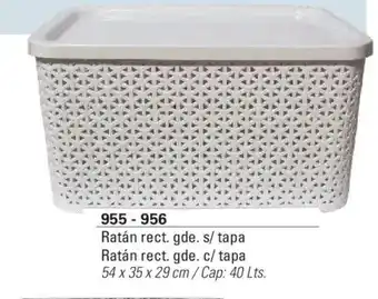 Ratán rect. gde. s/tapa