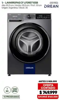 Hendel Drean lavarropas cf lfdr0710sb oferta