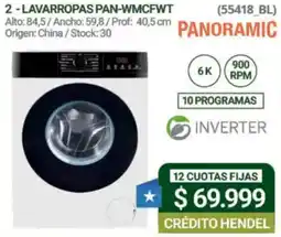 Hendel Panoramic lavarropas pan-wmcfwt oferta