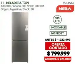 Hendel Neba heladera t379 oferta