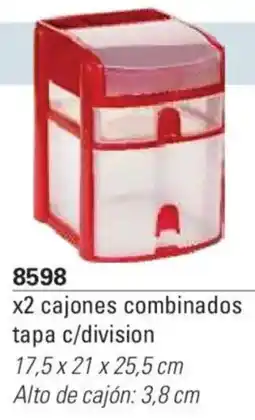 Colombraro 8598 x2 cajones combinados tapa c/division oferta