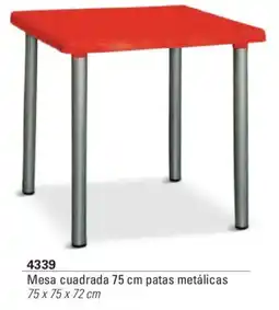 Colombraro Mesa cuadrada 75 cm patas metálicas oferta