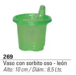 Colombraro León vaso con sorbito oso oferta