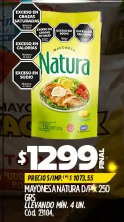 Supermercados Yaguar Natura mayonesa oferta