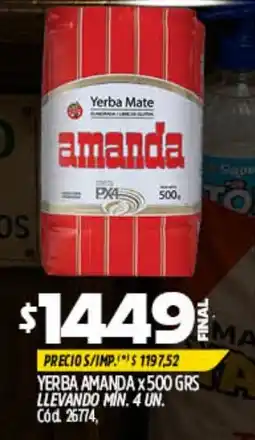 Supermercados Yaguar amanda yerba mate oferta
