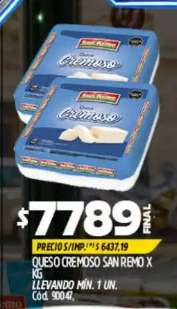 Supermercados Yaguar San remo queso cremoso oferta