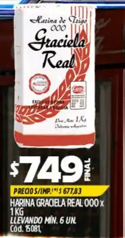Supermercados Yaguar Graciela real harina de trigo 000 oferta