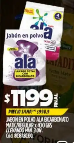 Supermercados Yaguar Ala jabón en polvo oferta