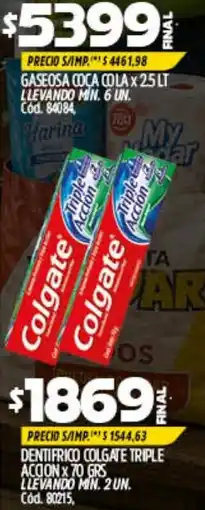 Supermercados Yaguar Colgate dentífrico triple acción oferta