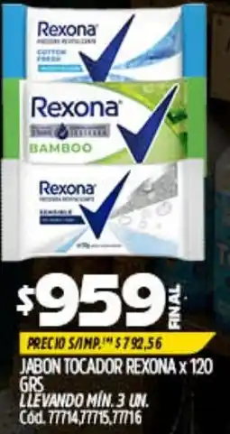 Supermercados Yaguar Rexona jabon tocadore oferta