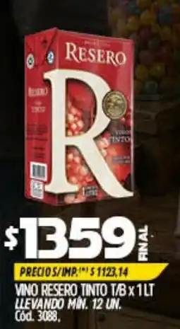 Supermercados Yaguar Resero vino tinto oferta