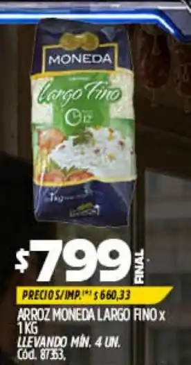 Supermercados Yaguar Moneda arroz largo fino oferta