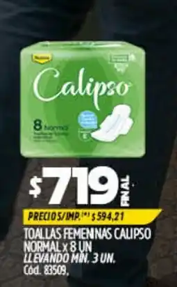 Supermercados Yaguar Calipso toallas femeninas normal oferta