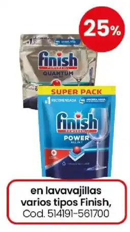 Coto Finish en lavavajillas varios tipos oferta