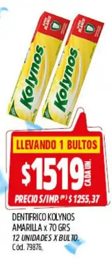 Supermercados Yaguar Kolynos dentífrico amarilla oferta