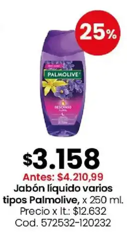 Coto Palmolive jabón líquido varios tipos oferta