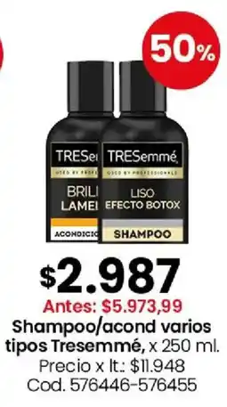 Coto Tresemmé shampoo/acondicionador varios tipos oferta